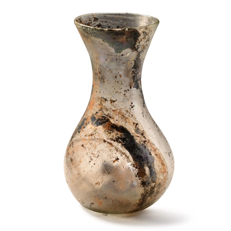 Roman Light Blue Glass Flask