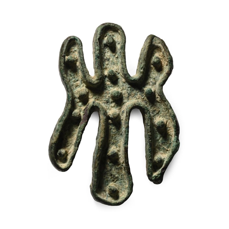 Central Asian Bronze Stamp Seal with Stylised Four-Winged God