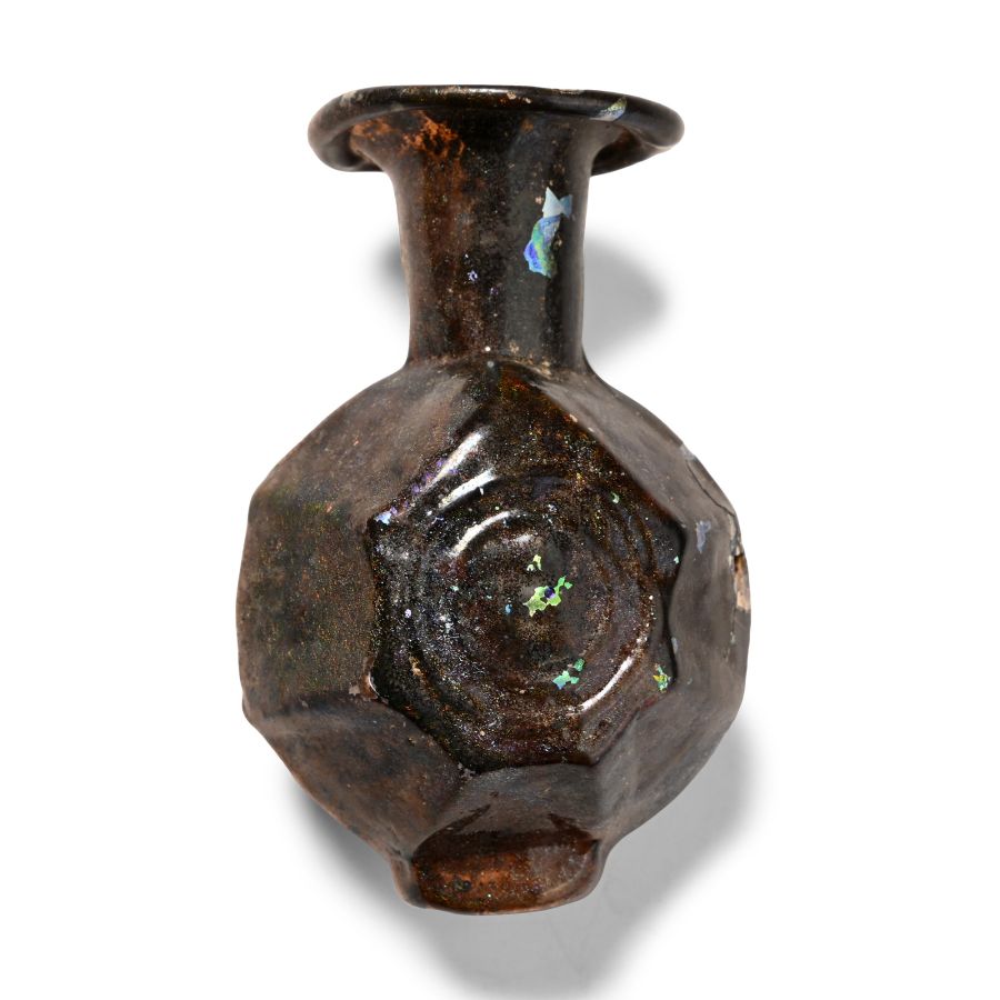 Roman Decorated Mould Blown Glass Amphoriskos