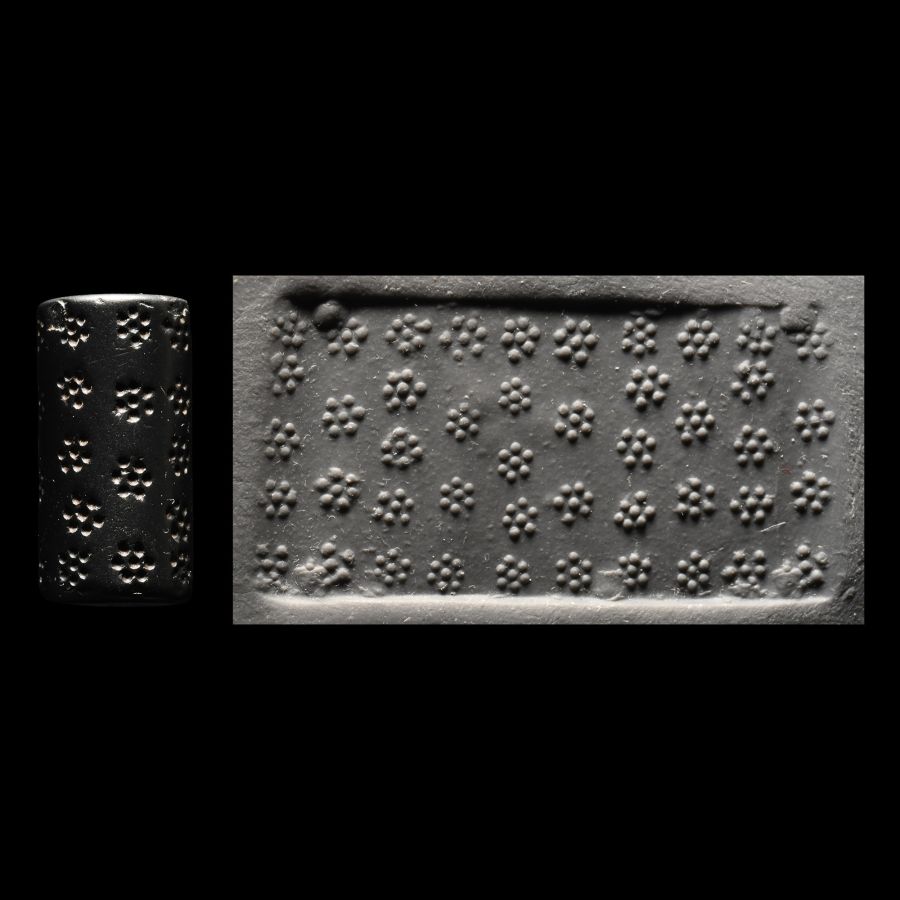 Syrian Haematite Cylinder Seal with Rosettes