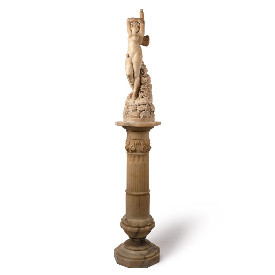 Large Marble Standing Nymph on a Stand