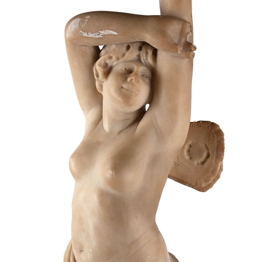 Large Marble Standing Nymph on a Stand