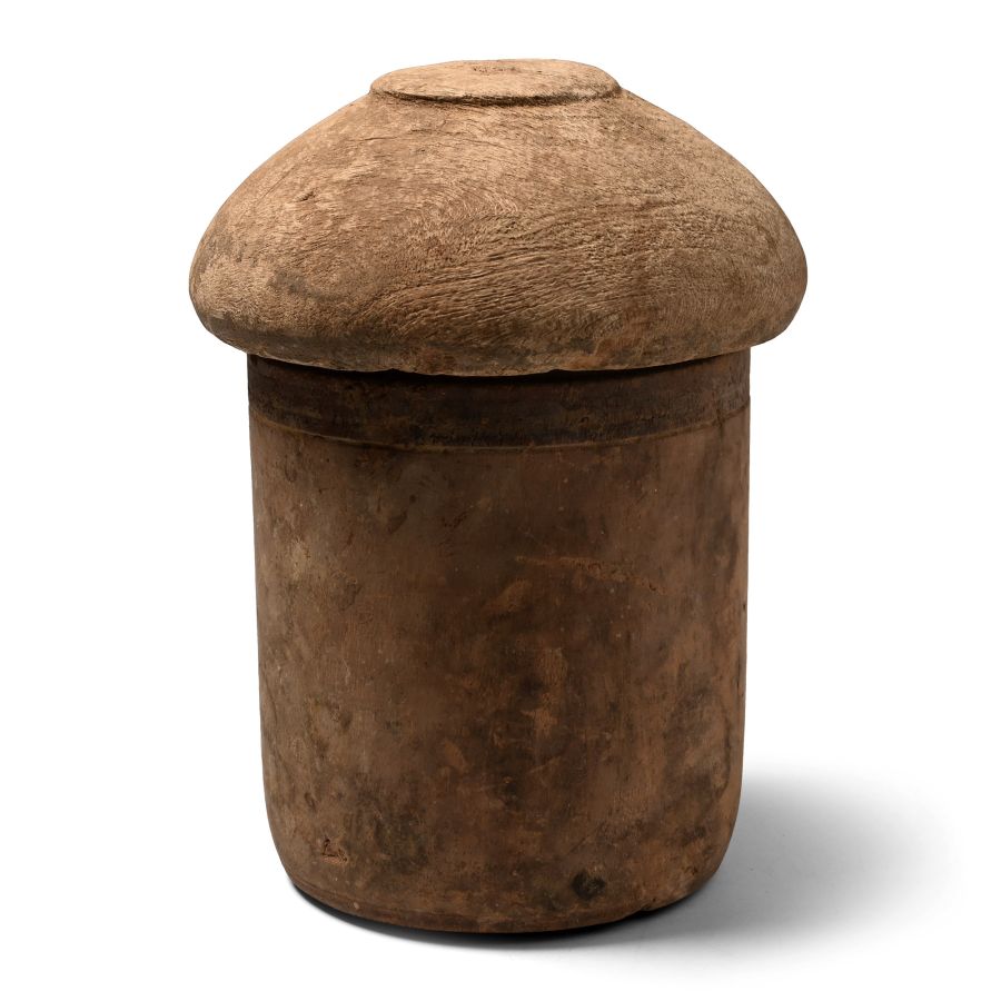 Coptic Wooden Jar with Lid