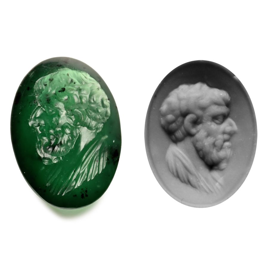 Roman Chrome Chalcedony Gemstone of a Philosopher