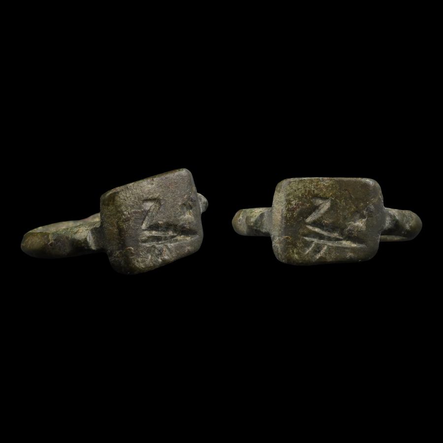 Roman Brancaster Type Bronze Ring with Bird