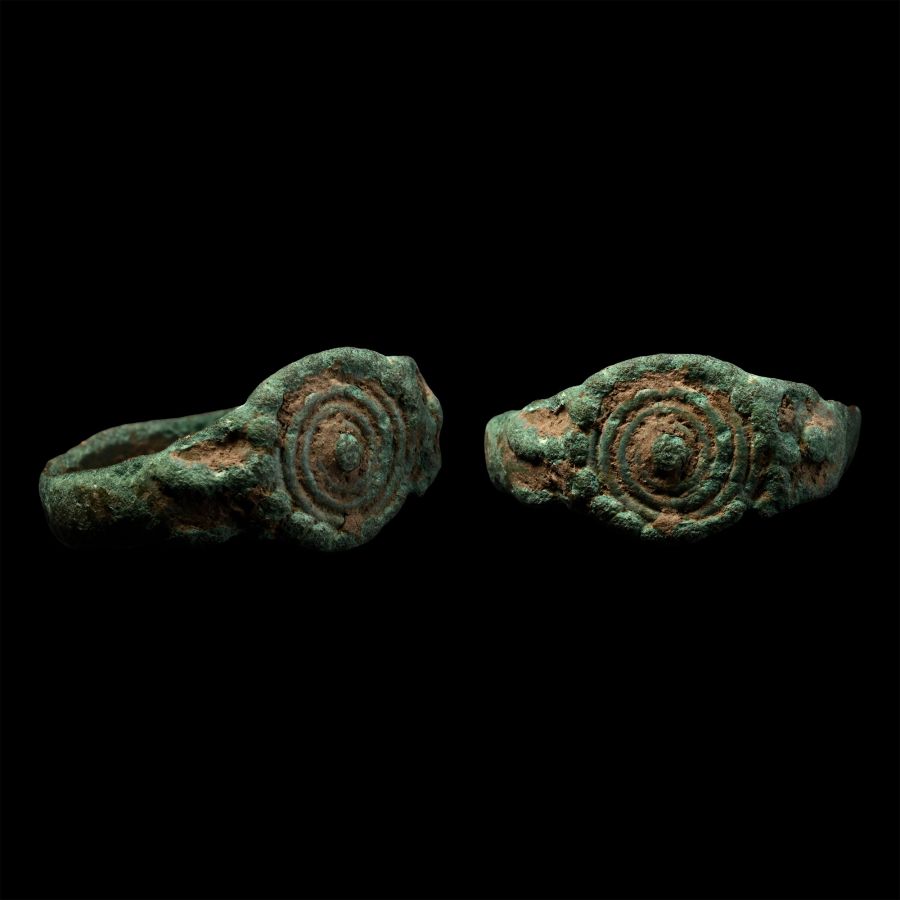 British Celtic Bronze Ring with Concentric Design