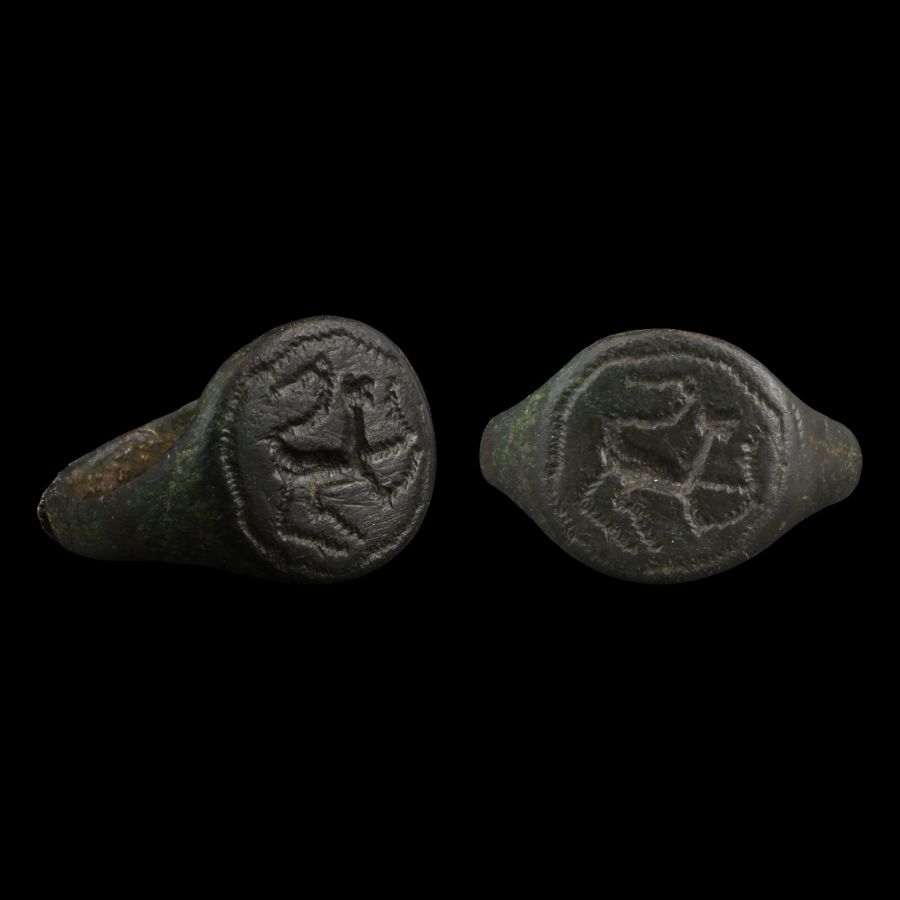 Saxon Bronze Ring with Lion