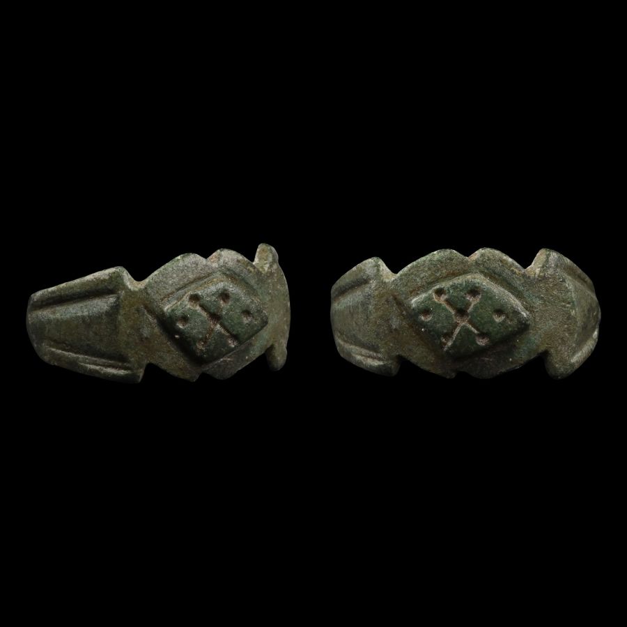 Romano-British Bronze Ring with Lozenge