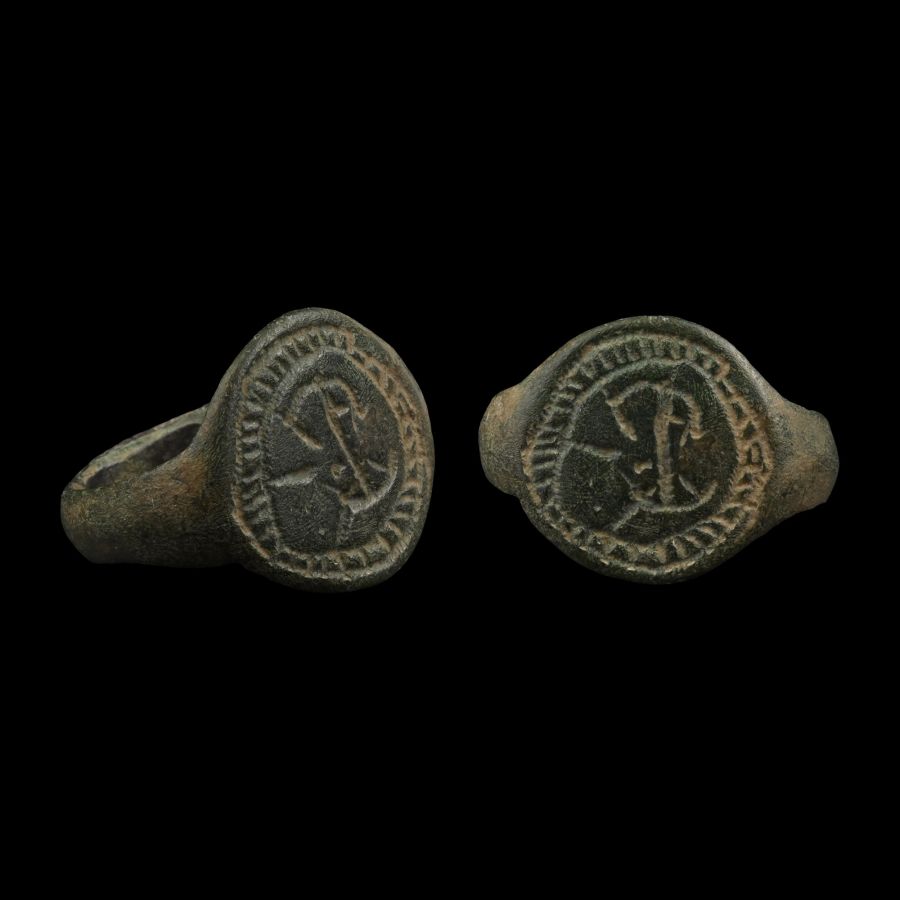 Eastern European Medieval Ring with Chrismon