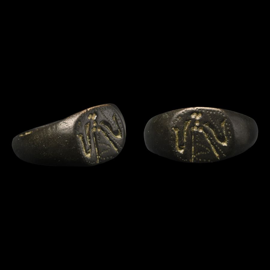 Medieval Bronze Ring with Mother Goddess