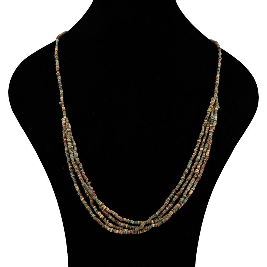 Egyptian Multi-Stranded Mummy Bead Necklace