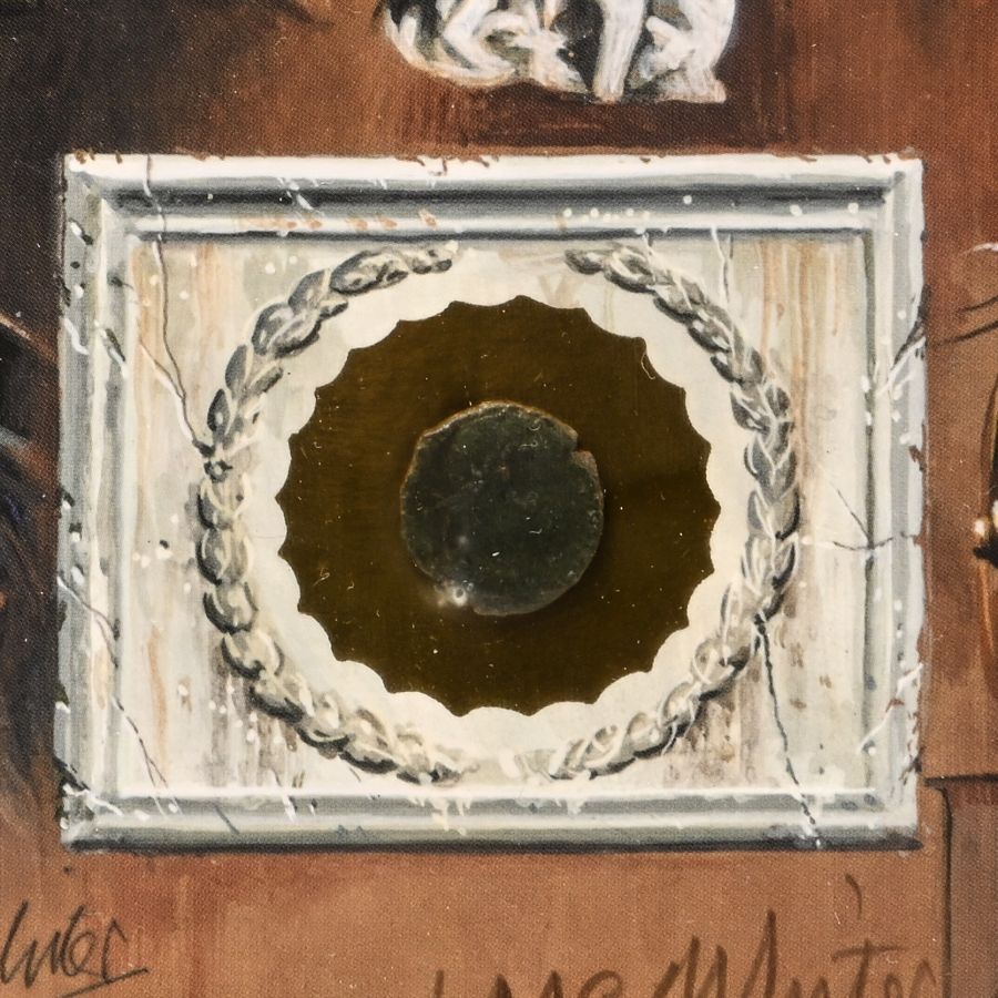 Bronze Roman Coin and Framed Limited Edition Print