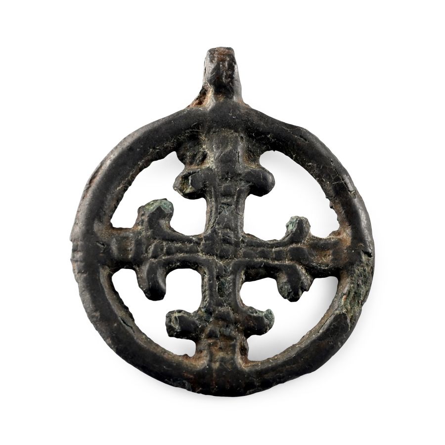Viking Period Bronze Openwork Cross Pendant