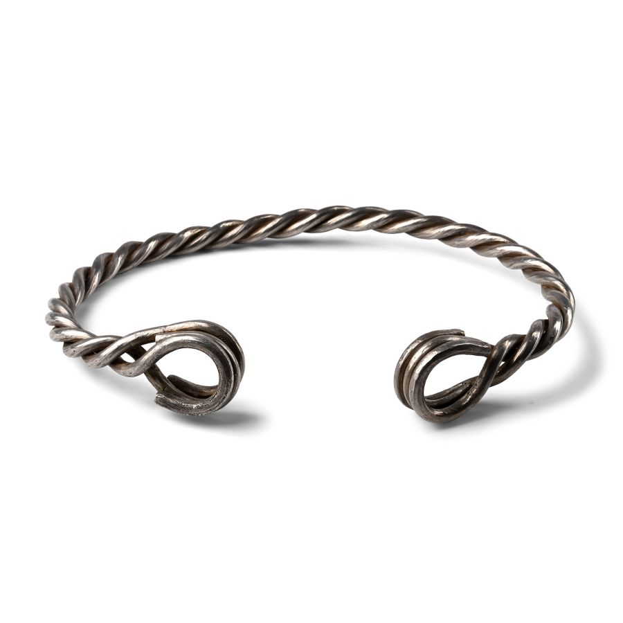Large Celtic Style Twisted Silver Bar Neck Torc