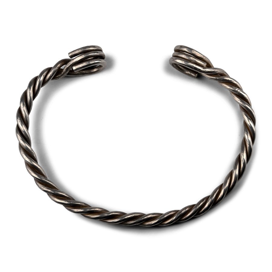 Large Celtic Style Twisted Silver Bar Neck Torc