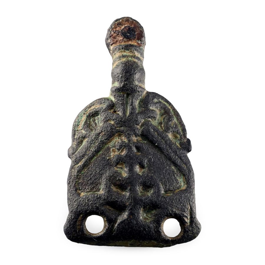 Anglo-Scandinavian Viking Bronze Skeletal Apex Stirrup Mount