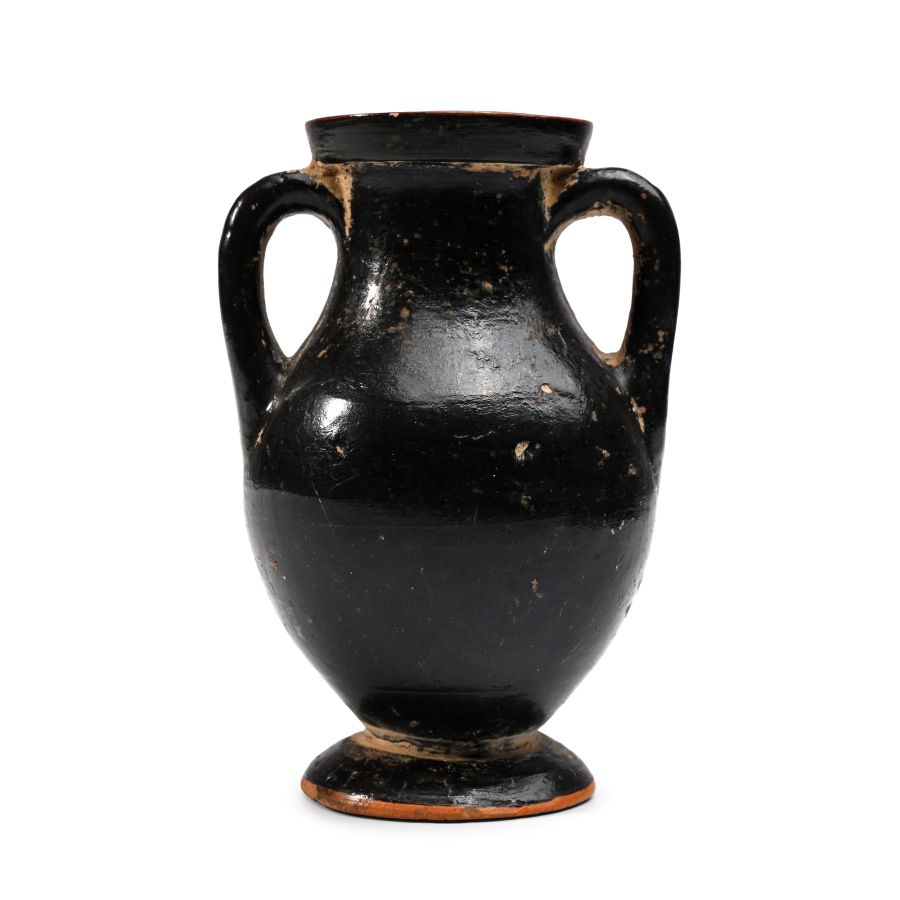 Greek Black-Figure Miniature Amphora with Swan