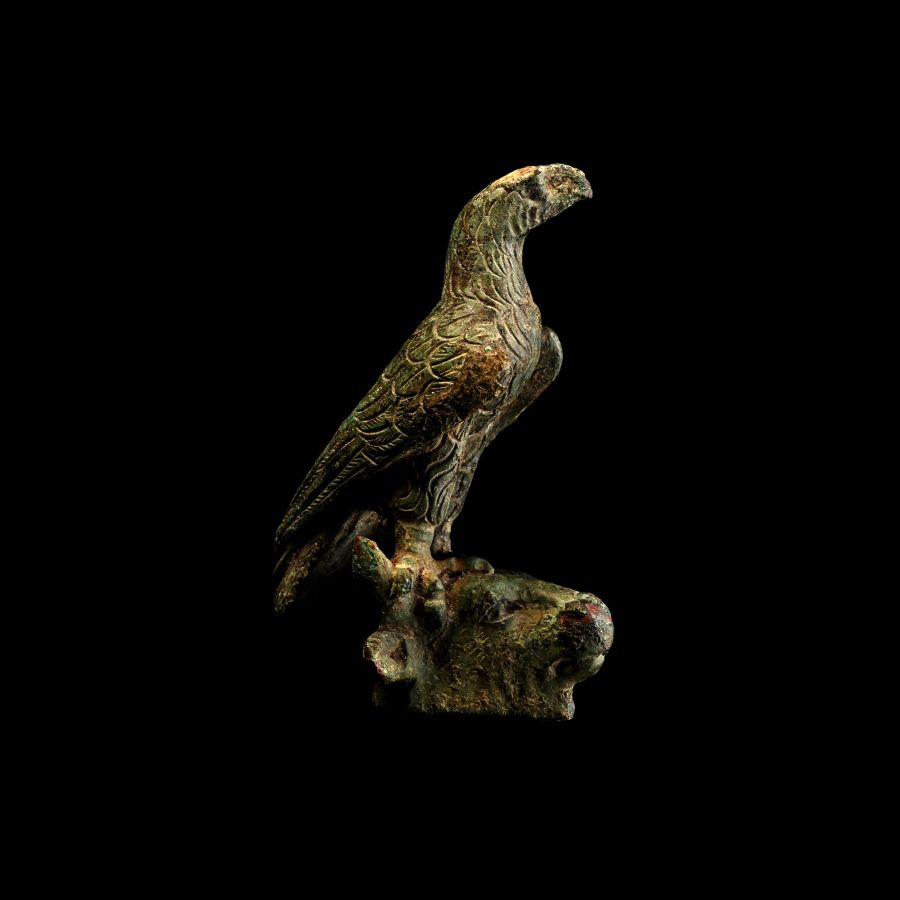Roman Bronze Eagle on Bull's Head