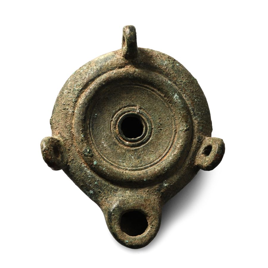 Roman Bronze Oil Lamp