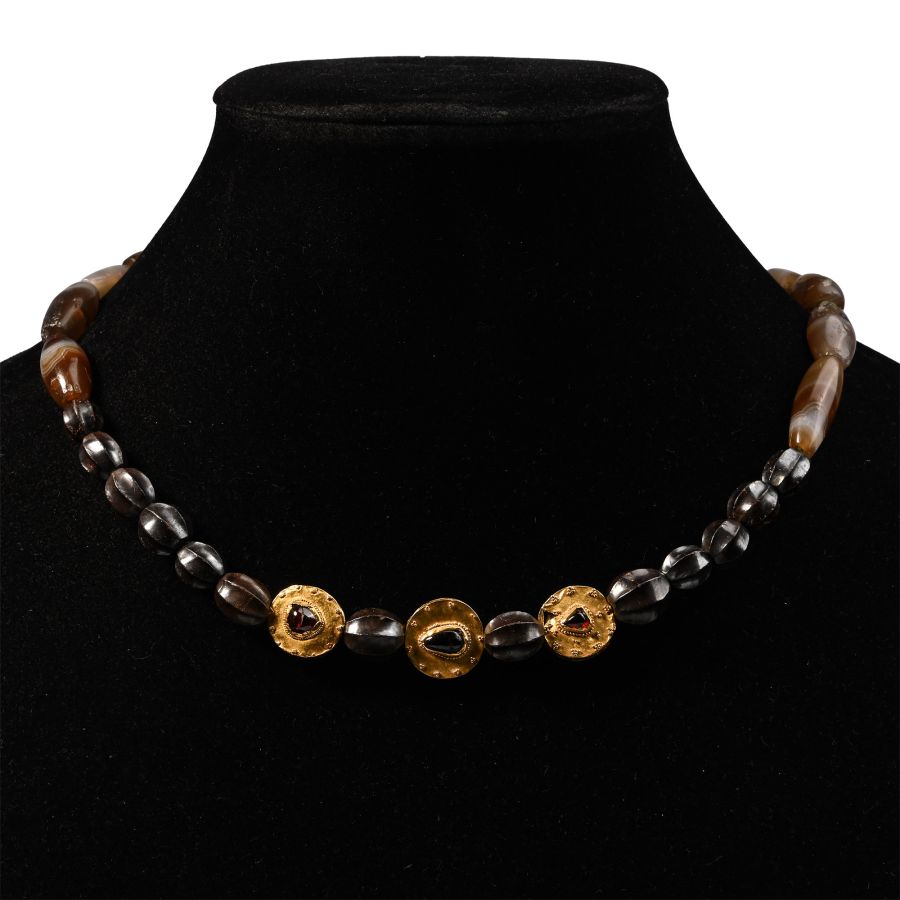 Western Asiatic Necklace with Gold Beads