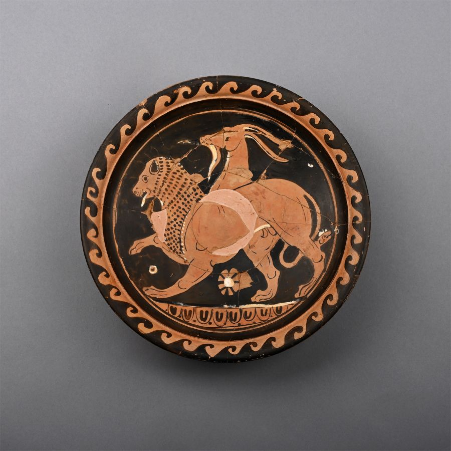 Greek Red-Figure Patera with Chimera