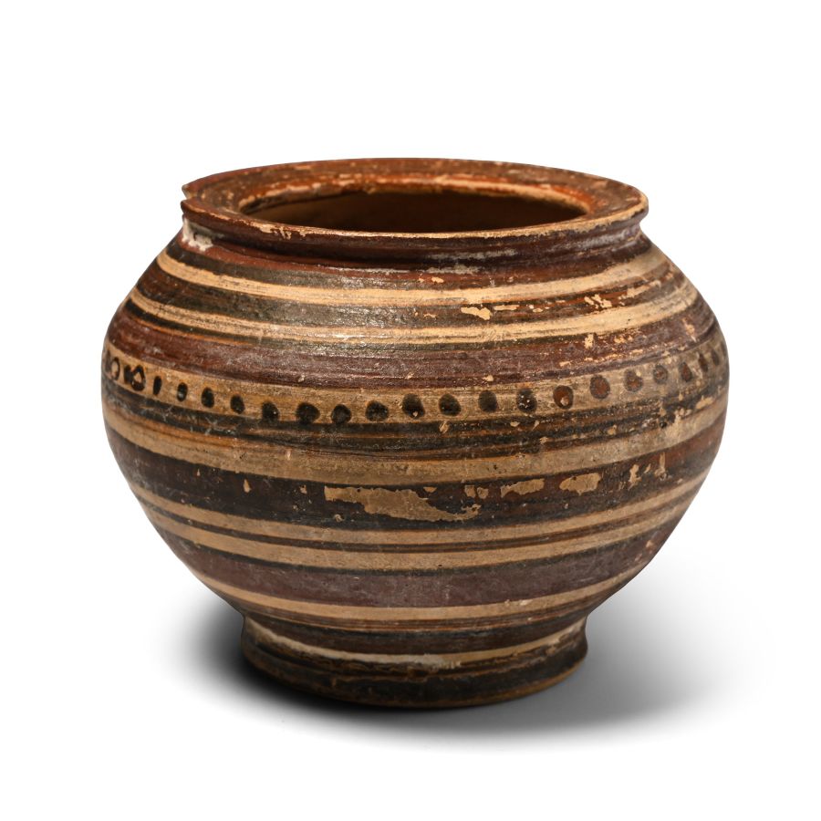Phoenician Bowl with Crimson and Black Decorations