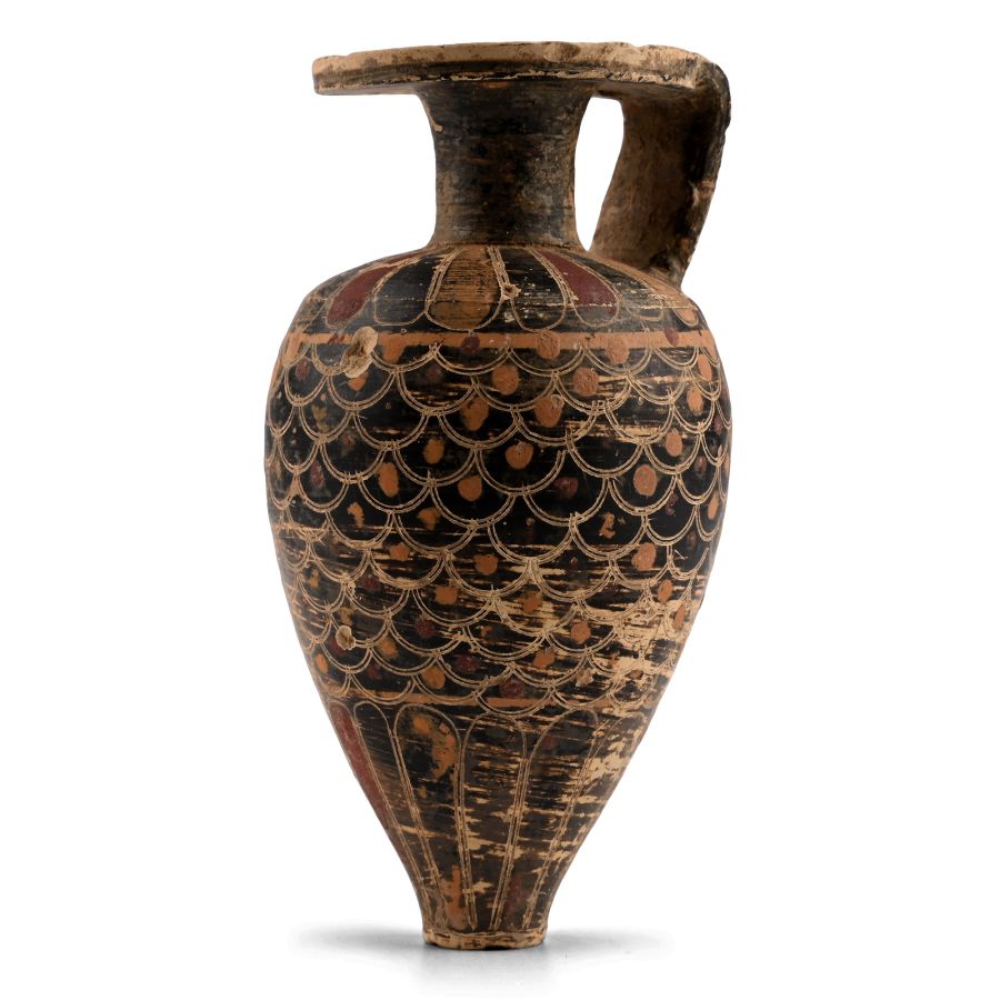 Proto-Corinthian Painted Terracotta Aryballos