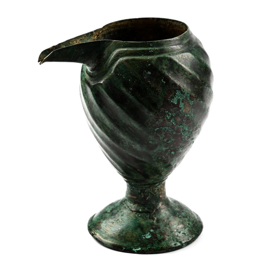 Elamite Bronze Spouted Vessel with Decorative Design