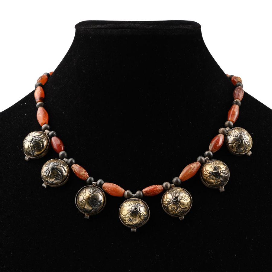 Elamite Silver-Gilt Pendants with Carnelian Beads