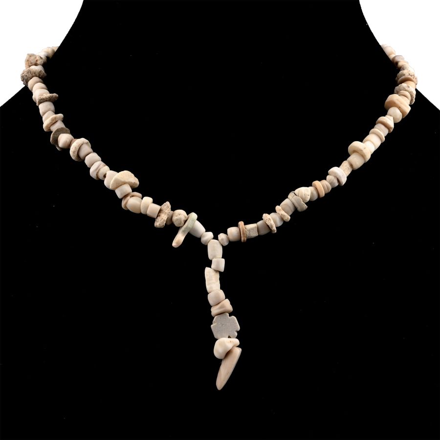 Western Asiatic Pale Stone Bead Necklace String