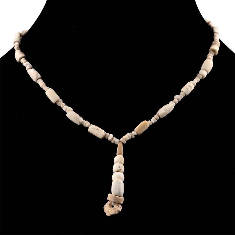 Western Asiatic Pale Stone Bead Necklace String