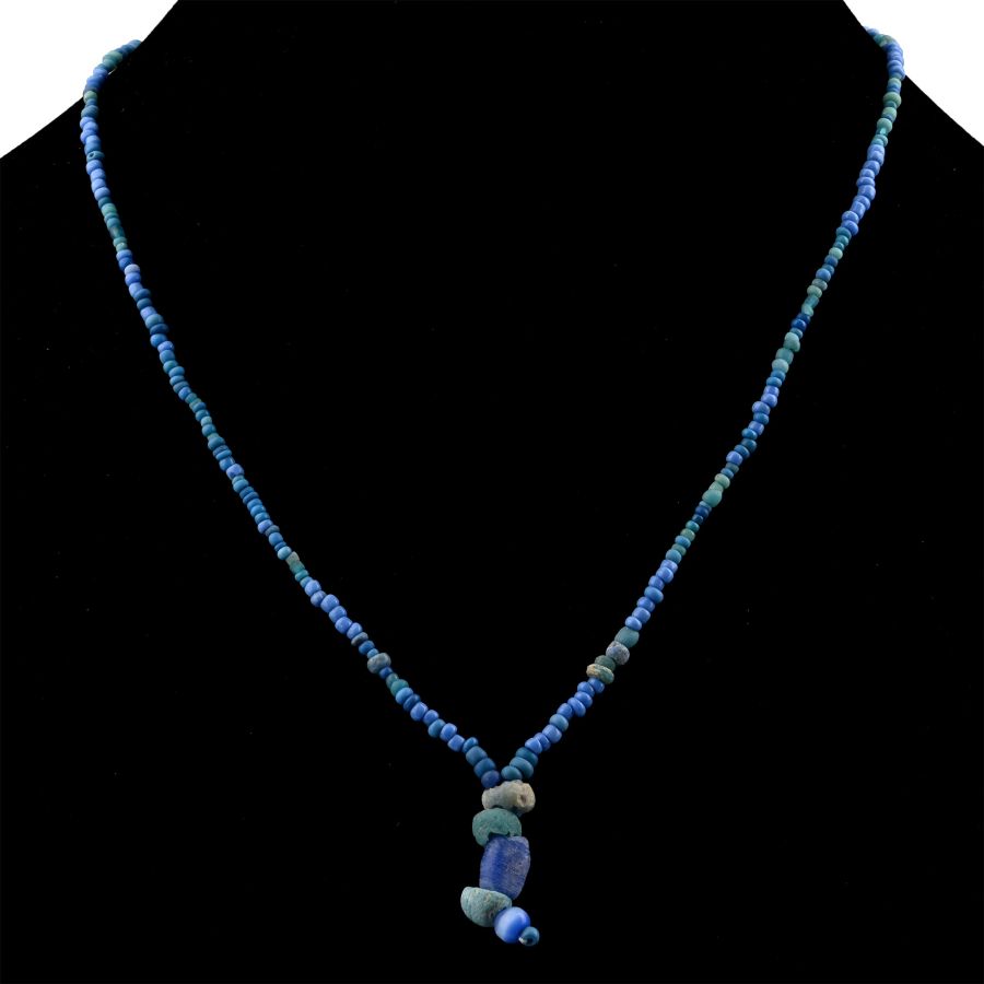 Roman and Other Blue Glass Bead Necklace String