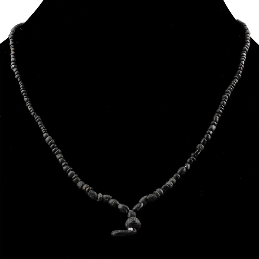 Roman and Other Black Glass Bead Necklace String