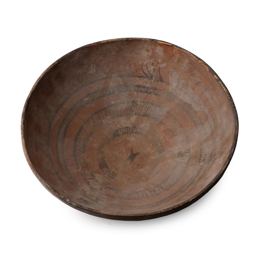 Large Western Asiatic Decorated Pottery Bowl