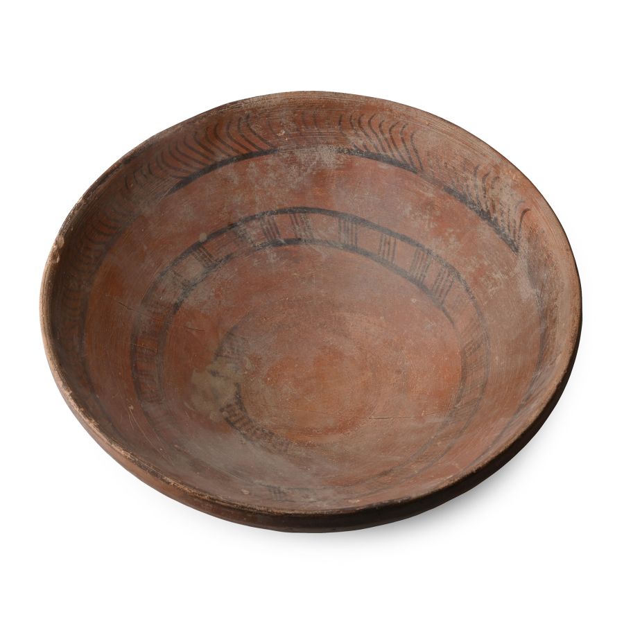 Large Western Decorated Asiatic Pottery Bowl