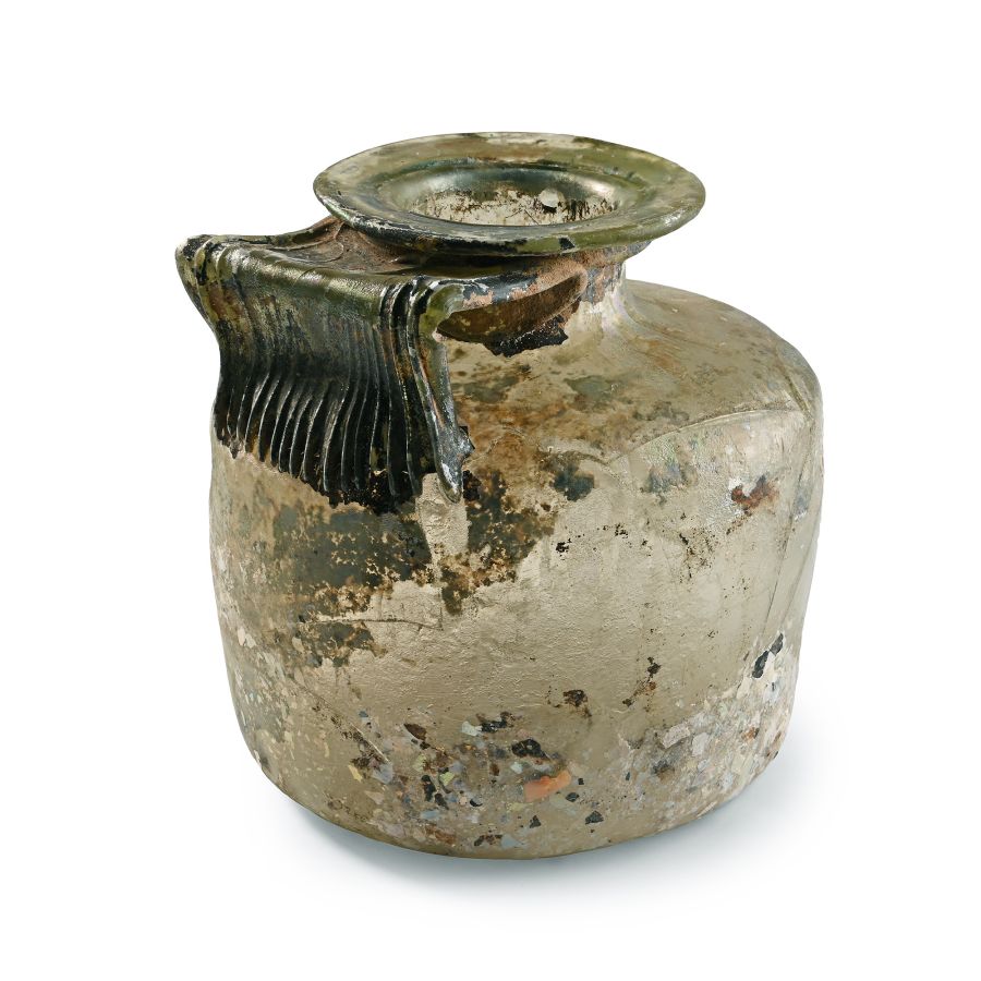 Large Roman Glass Jug with Iridescence