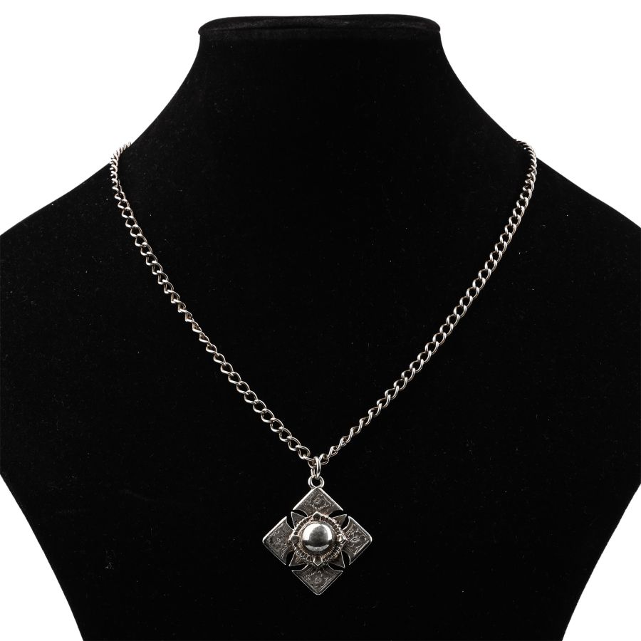 Post Medieval Engraved Silver Cross Pendant with Monogram