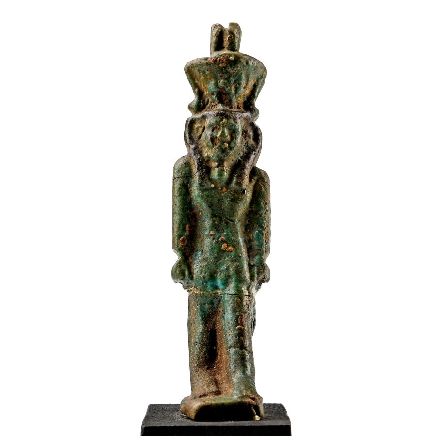 Egyptian Faience Figure of Nefertum