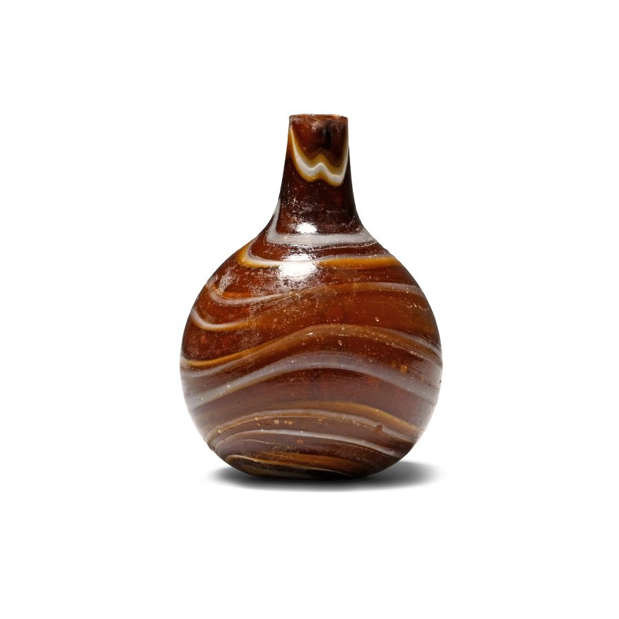 Roman Dark Amber Vessel with Trailing