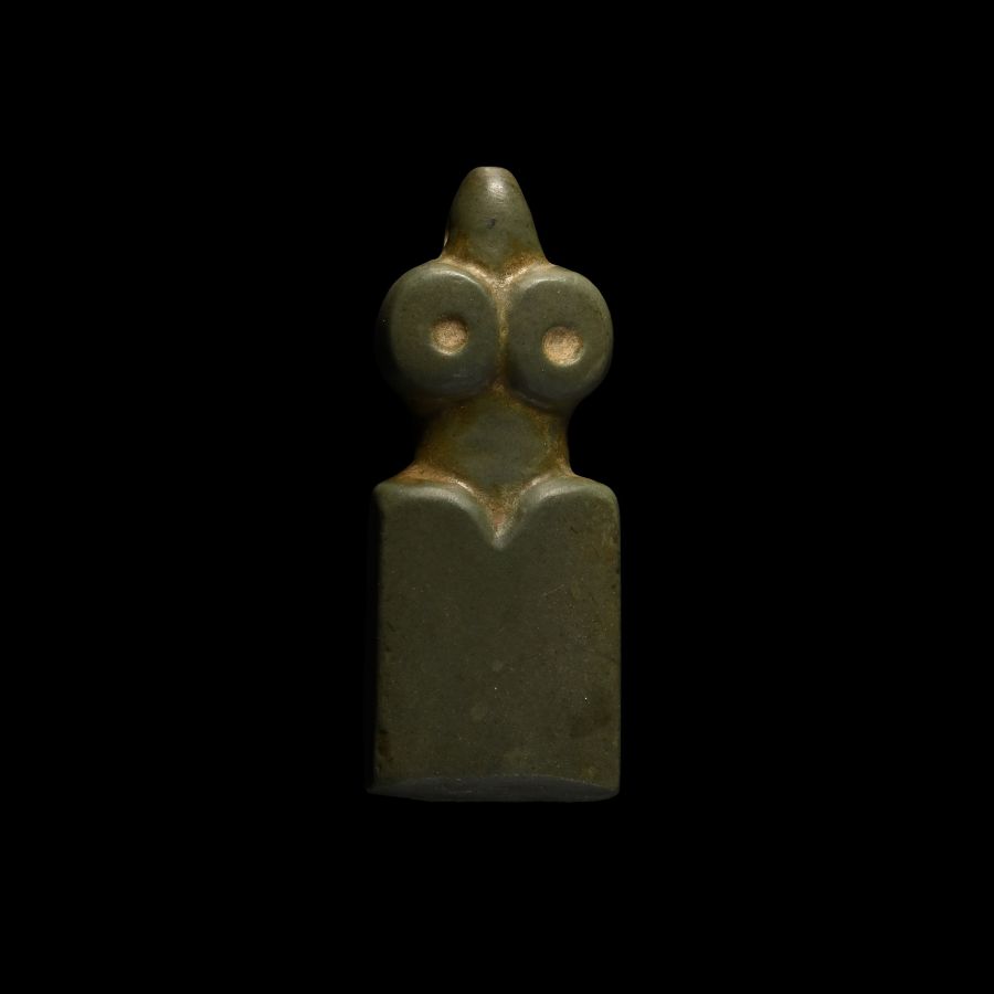 Sumerian Green Stone Eye Idol