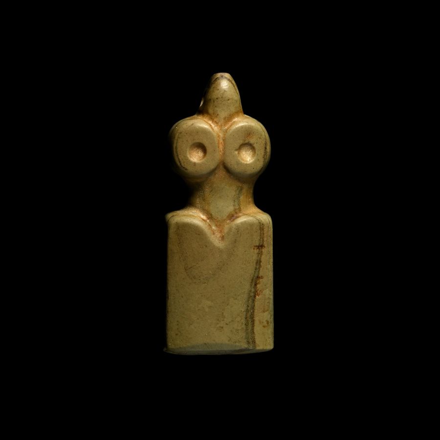 Sumerian Green Stone Eye Idol