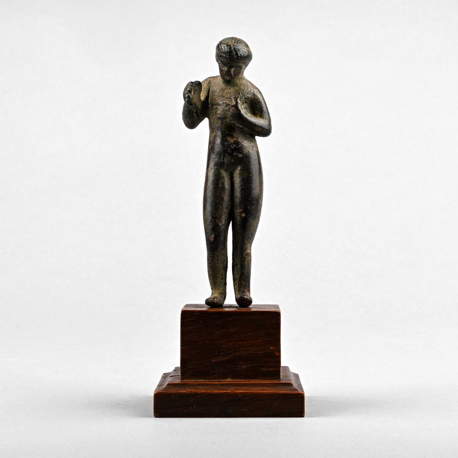 Roman Bronze Figure of a Bathing Young Girl