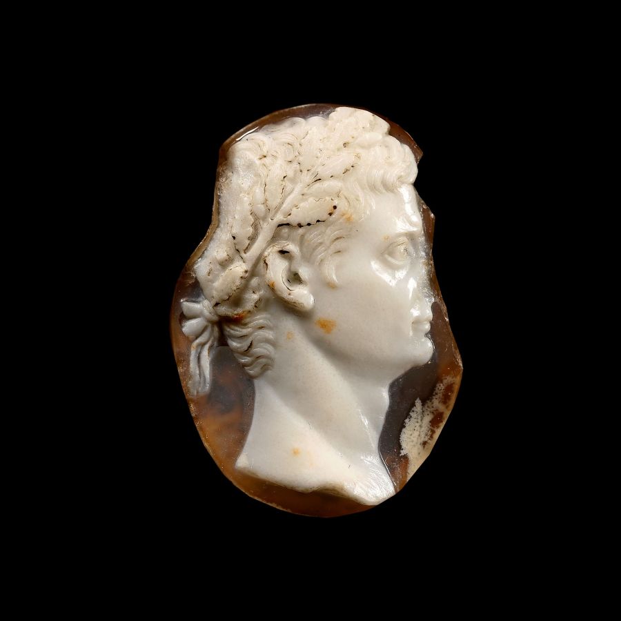 Roman Agate Cameo of the Emperor Augustus