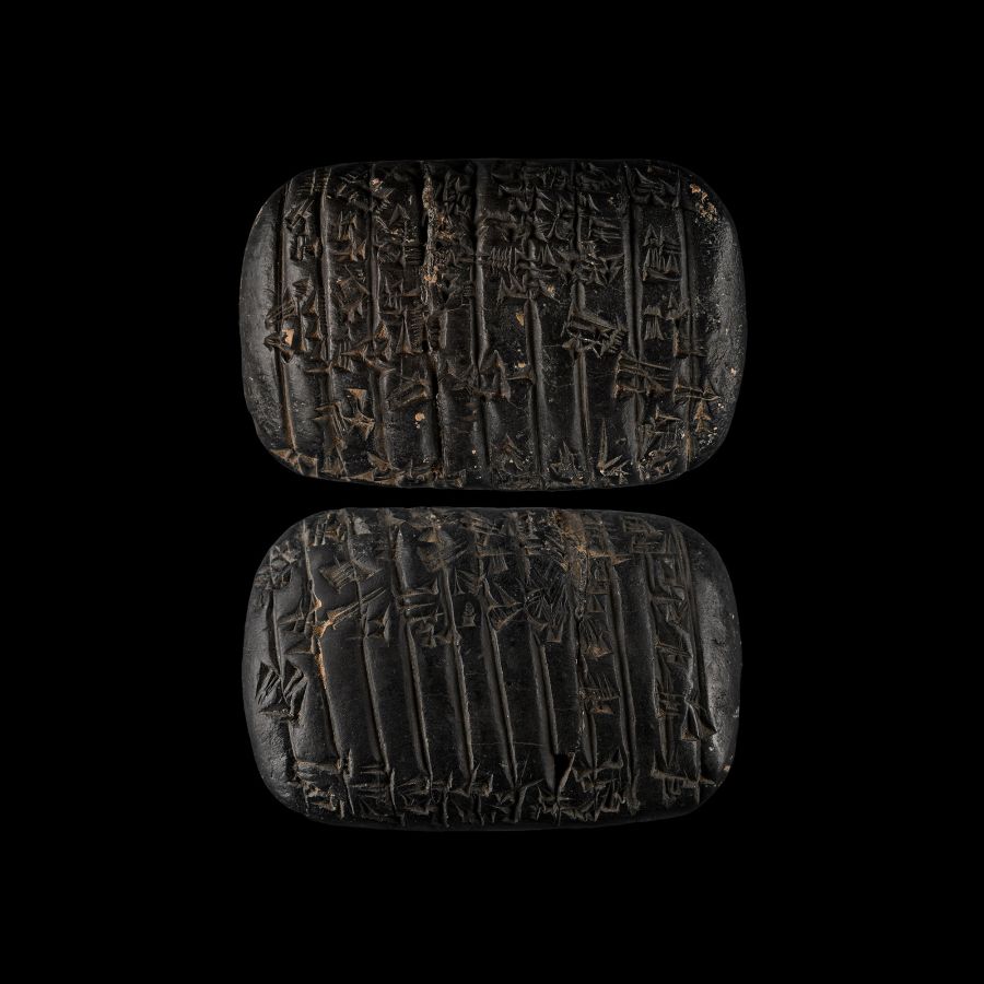 Western Asiatic Black Terracotta Cuneiform Tablet