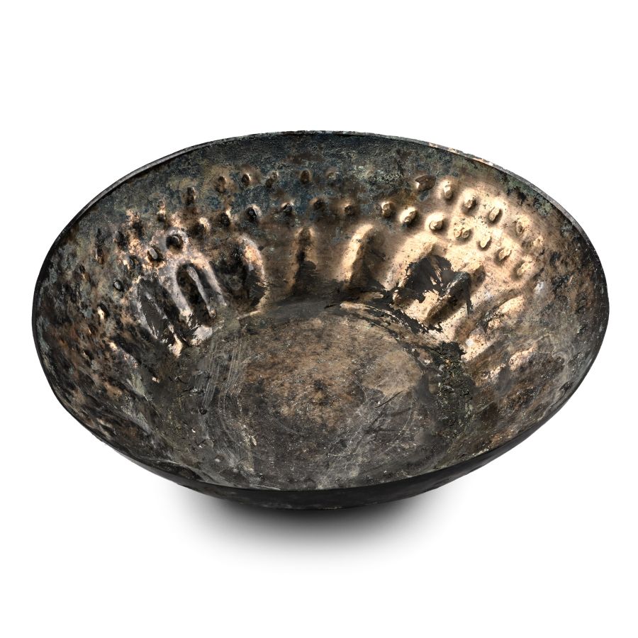 Parthian Punch-Decorated Bronze Bowl