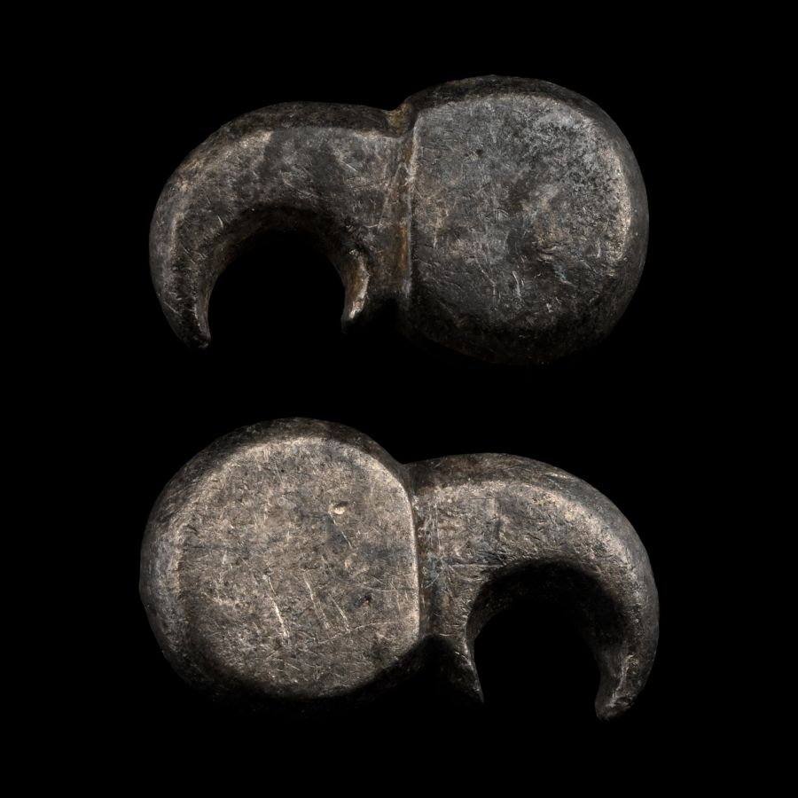 Ostrogothic Silver Raven-Headed Stud Pair