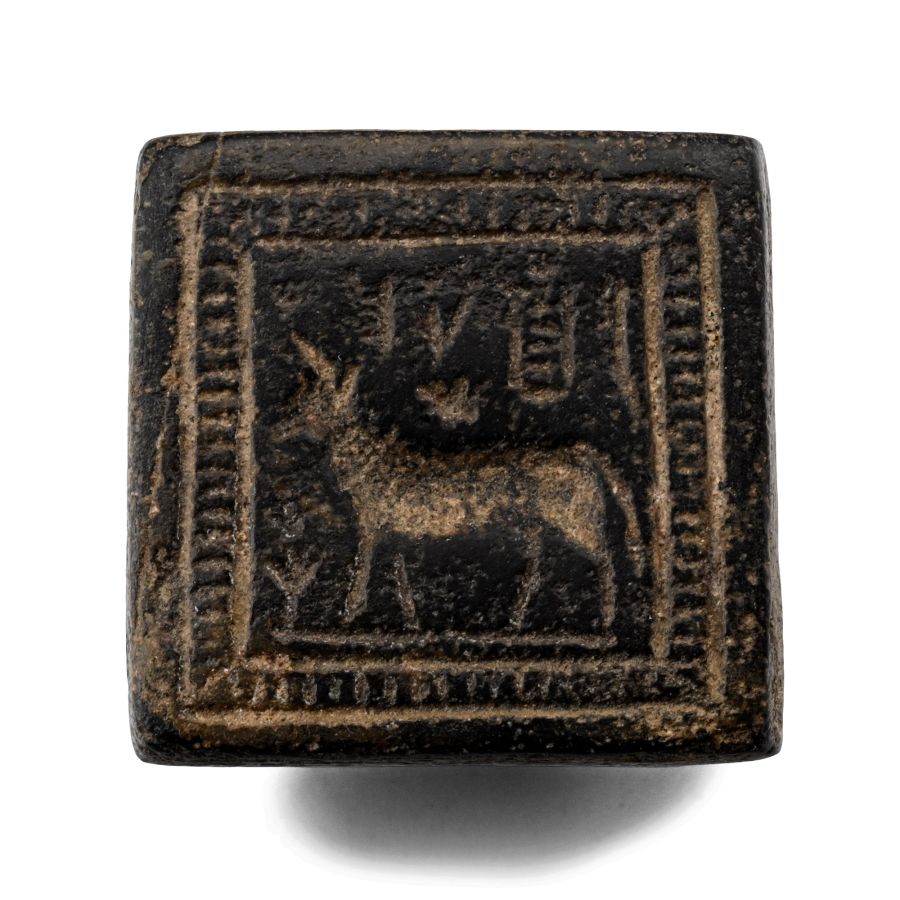 Western Asiatic Stone Stamp Seal with Inscription