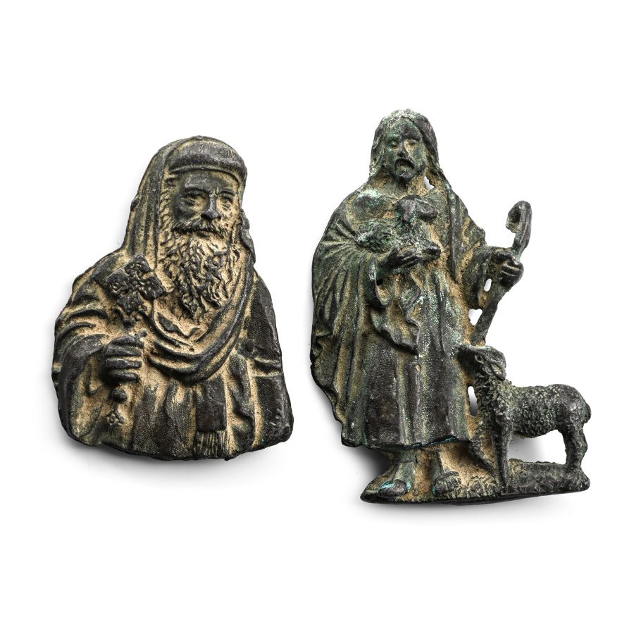 Figural Bronze Plaque Group