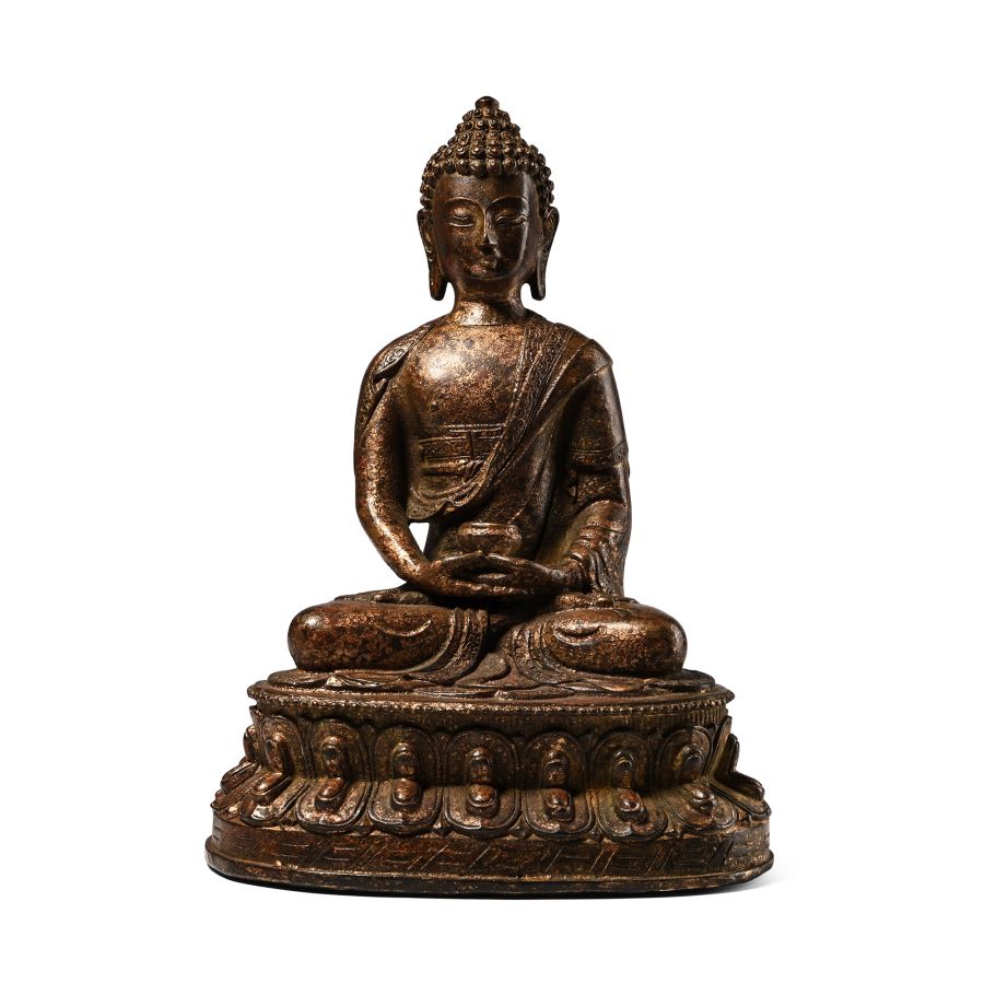 Sino-Tibetan Gilt Bronze Seated Buddha