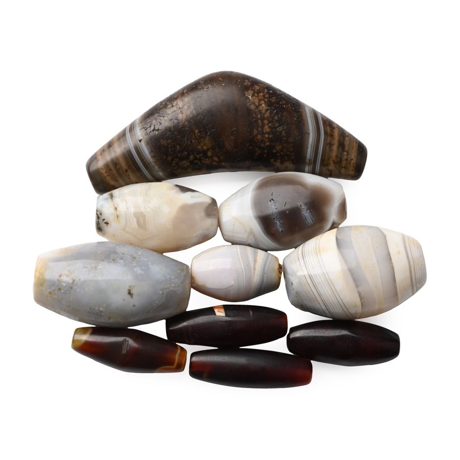 Banded Agate Bead and Pendant Group